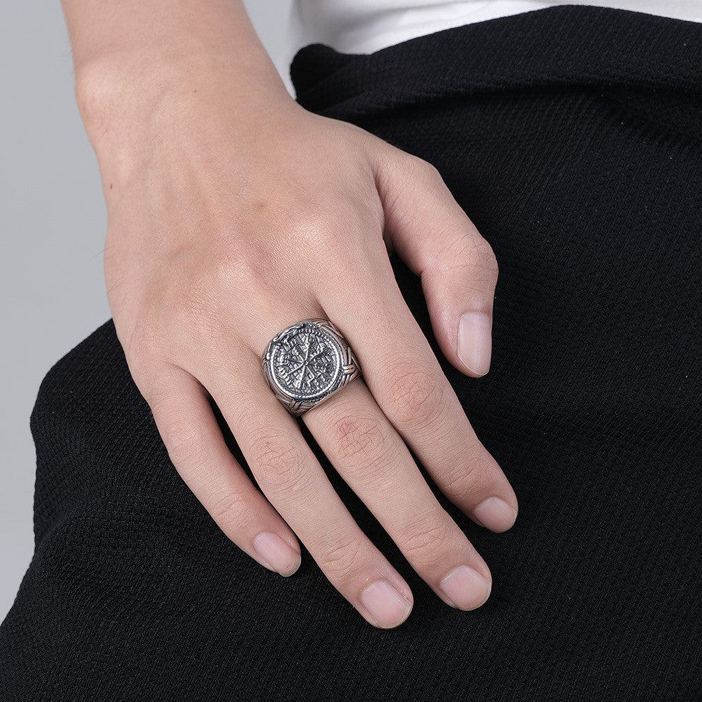 Planderful Viking Rune Ring For Men Titanium Steel Personalized Celtic Rune Hand Jewelry Size 8 To 13