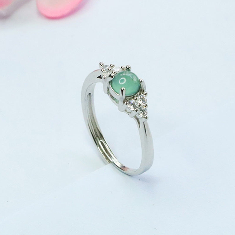 Blue-Water Jadeite Wing Motif Ring