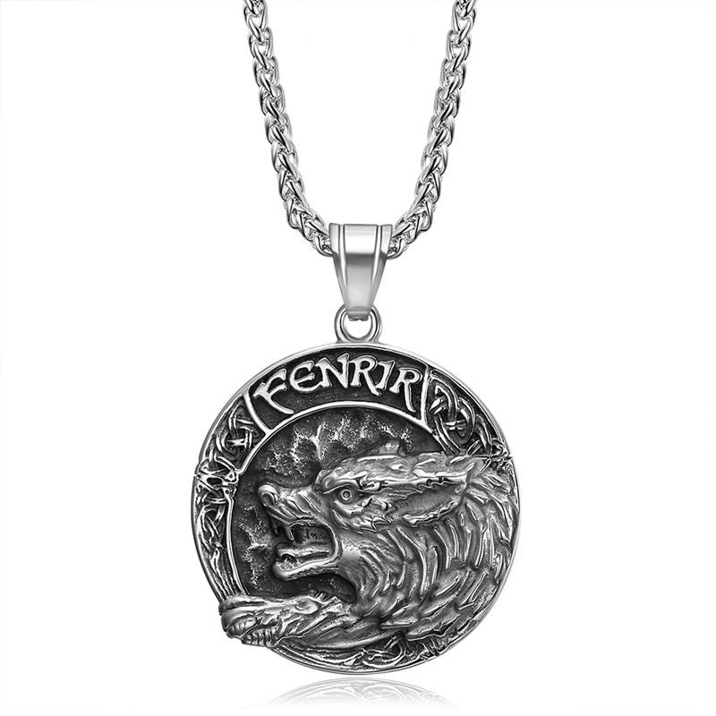 Steel Necklace – Elegant Nordic Fenrir Pendant