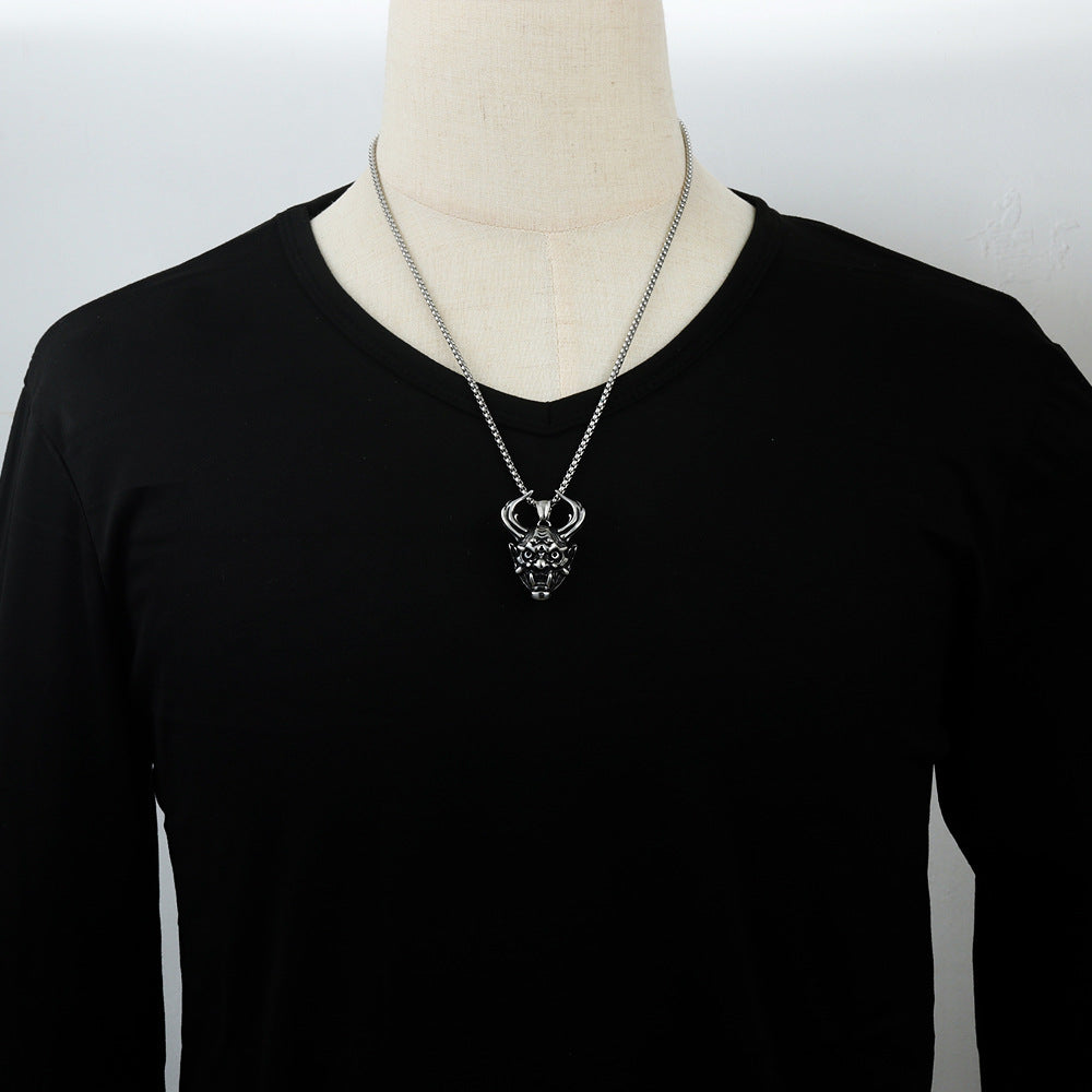 European And American Stainless Steel Horn Monster Pendant