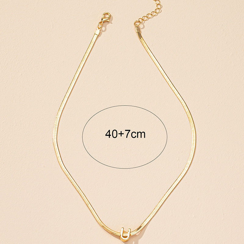 Stylish Letter U Pendant Necklace for Trendy Collarbone Chains