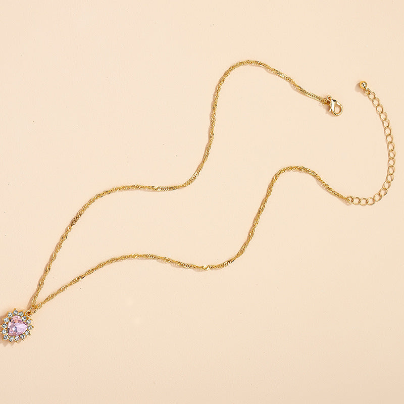 Golden Water Wave Love Necklace - Exquisite Cross-Border Fashion Jewelry for Women