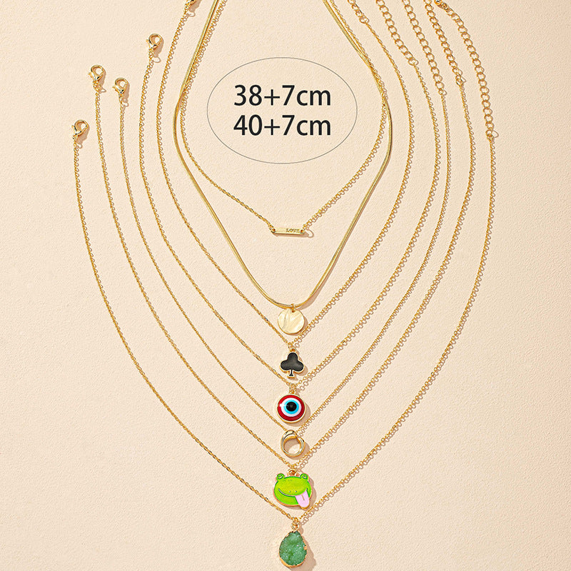 Froggy Crystal Necklace Set with Unique Niche Designs for Trendy Amazon Necklaces