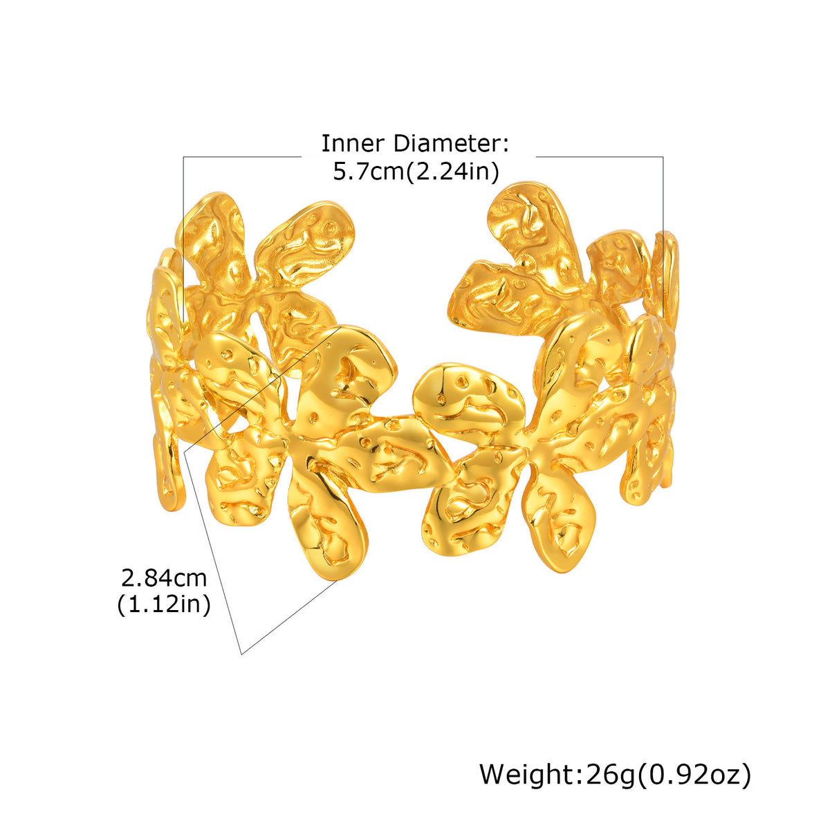 Leisure Ocean-Inspired Stainless Steel Starfish Irregular Pleated Flower Opening Bracelet
