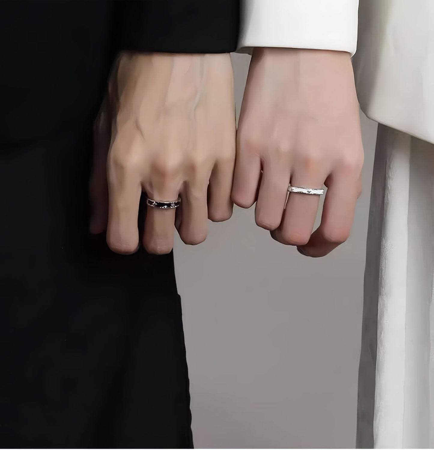 New Night and Dawn 925 Sterling Silver Couple Ring Gift