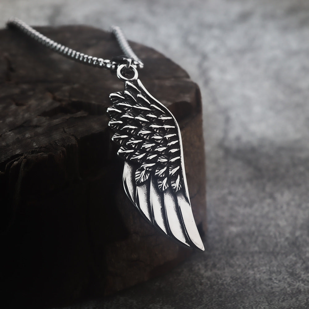 European and American Accessories Trendy Men Rock Fashion Angel Wings Pendant