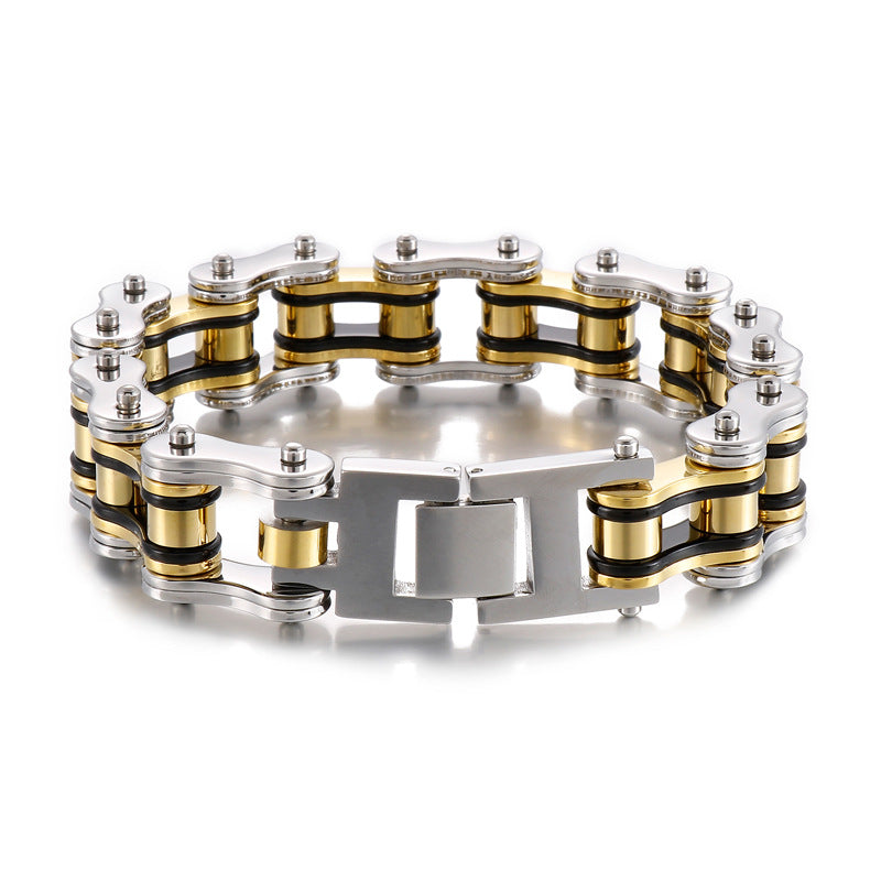 Stylish Custom Hip-Hop Train Bracelet - Men's Gold-Plated Electroplated Accessory