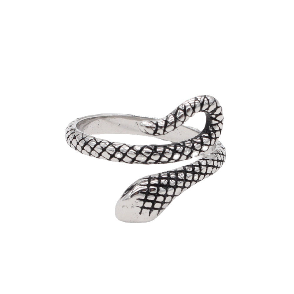 Simple Snake Titanium Steel Ring for Men