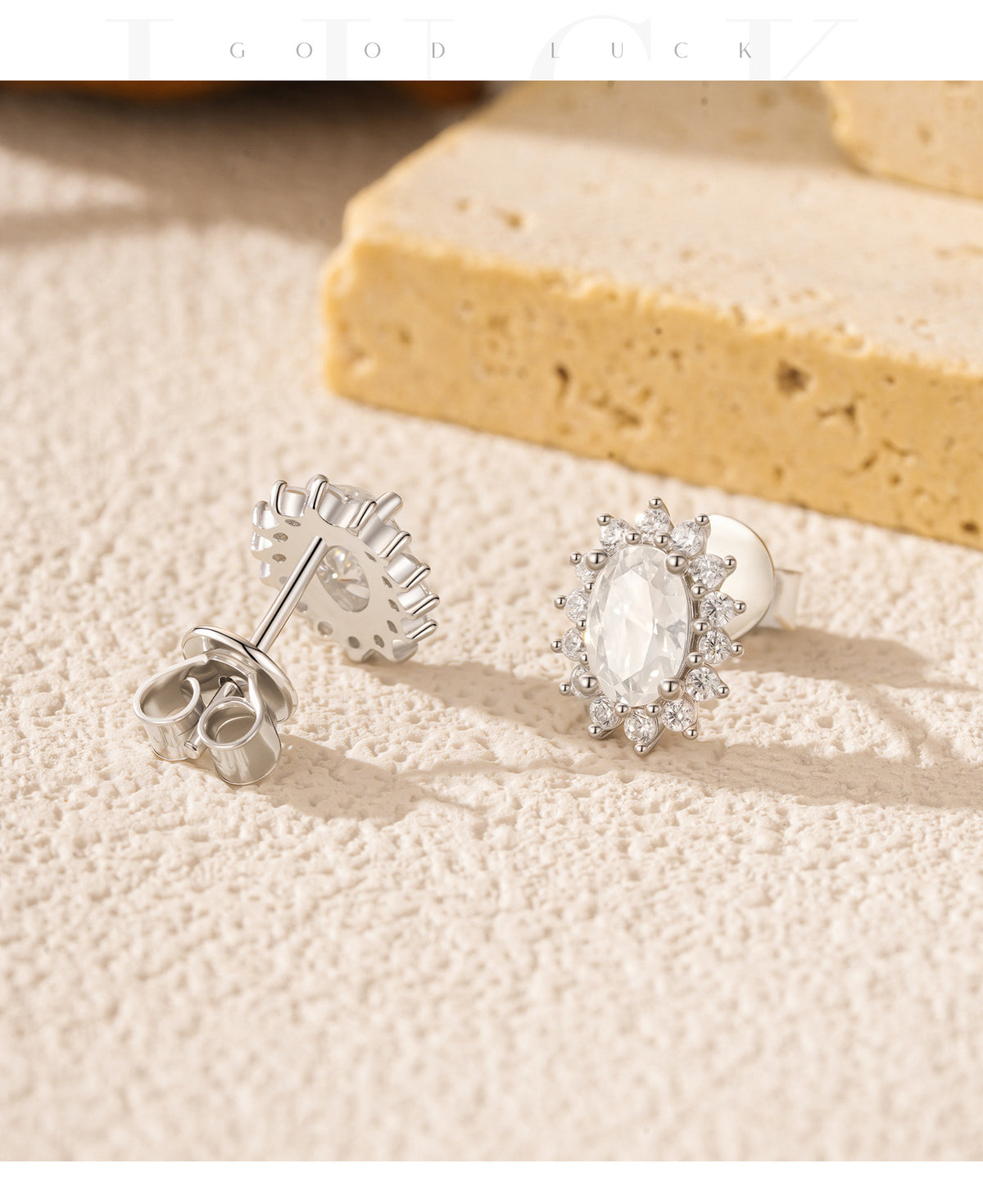 925 Sterling Silver VVS1 Moissanite Stud Earrings