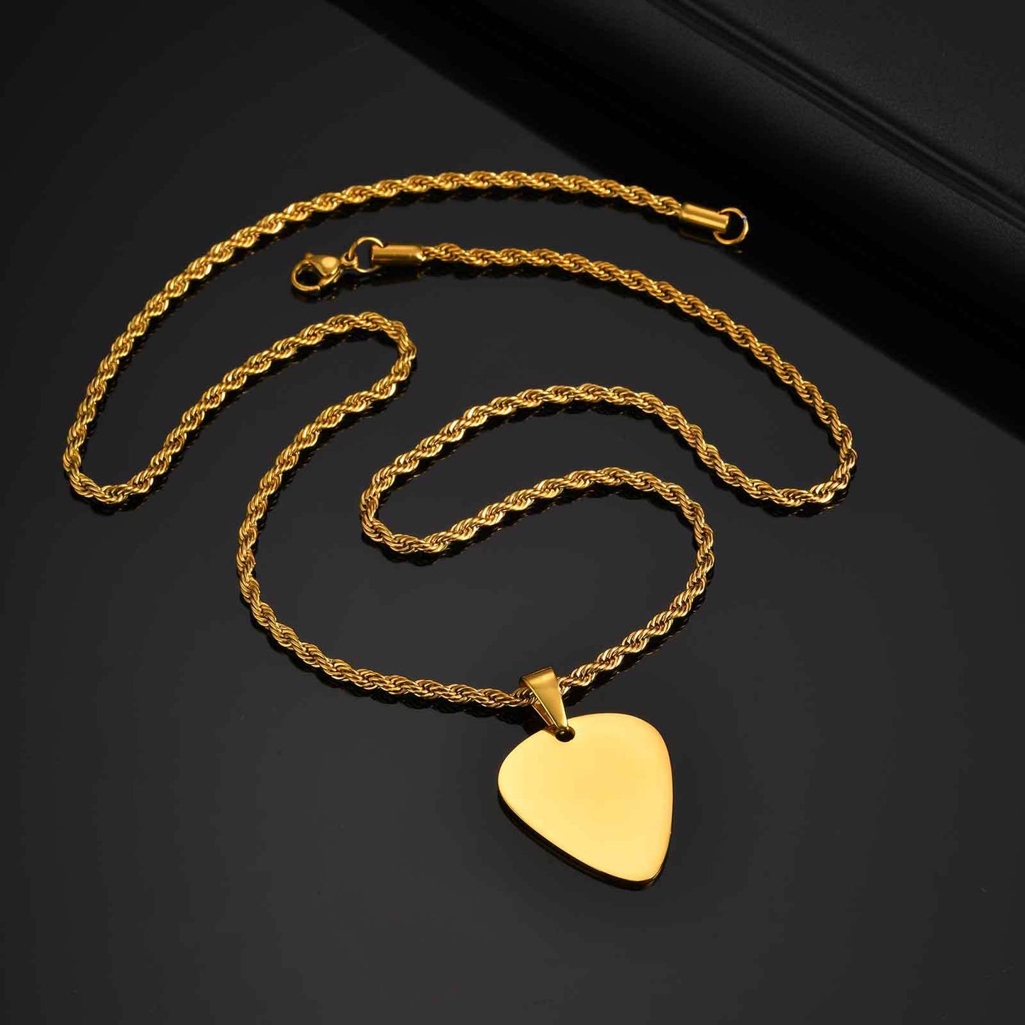 Planderful Shop Stainless Steel Guitar Pick Pendant For Men