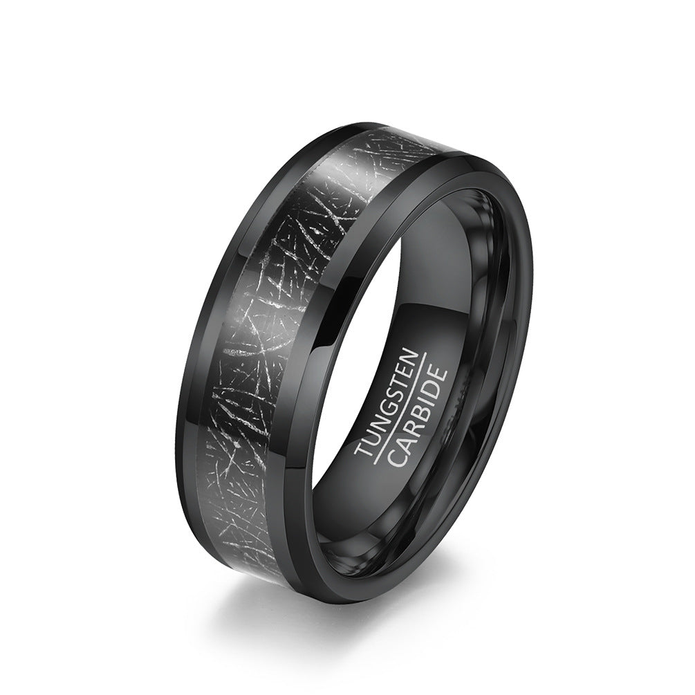 Amazon Sources 468mm Black Tungsten Steel Inlaid Ring