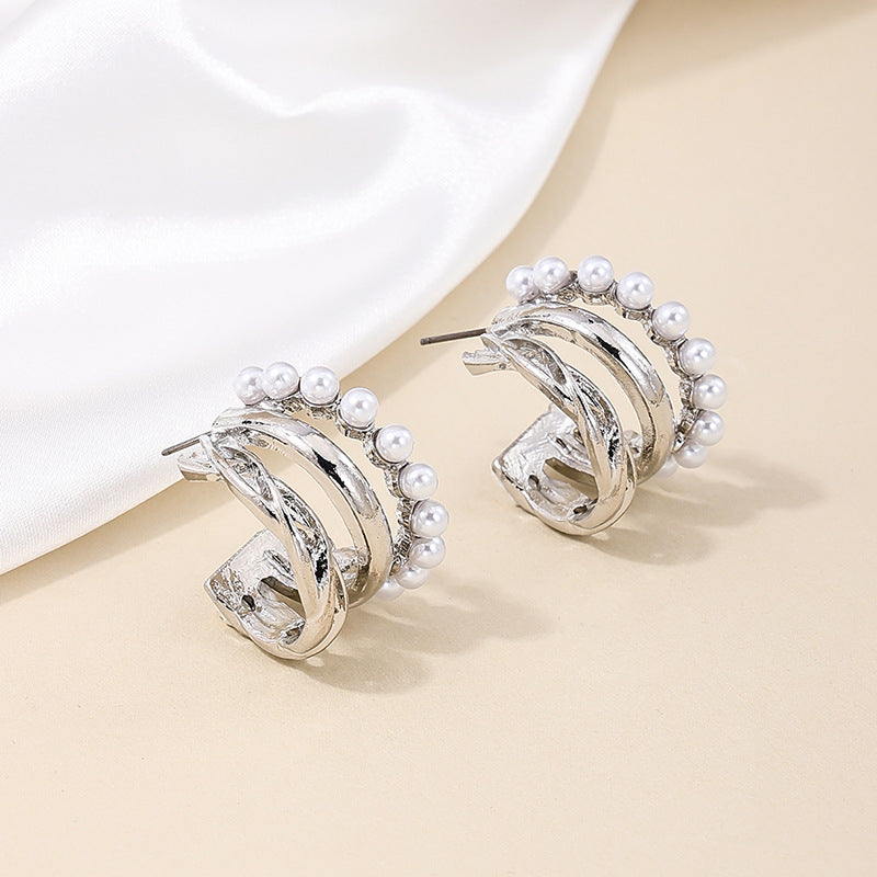 French Pearl Circlet Earrings - Vienna Verve Collection