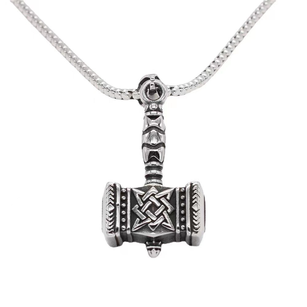 Vintage Men's Jewelry Stainless Steel Slavic Quake Pendant