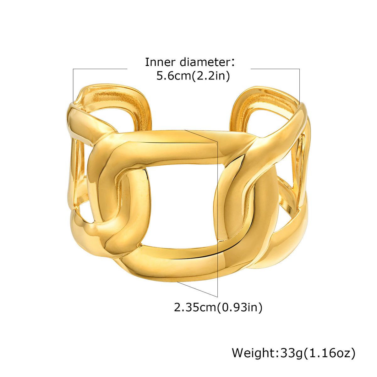 Stainless Steel Small Daisy Spiral Pattern Interlocking Opening Gold History Bracelet