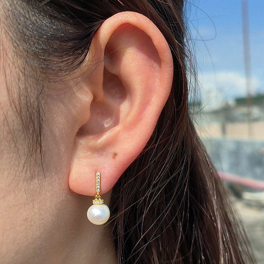 Planderful Pearl Pendant Earrings Sterling Silver 925 Versatile For Fashionable Women Influencers