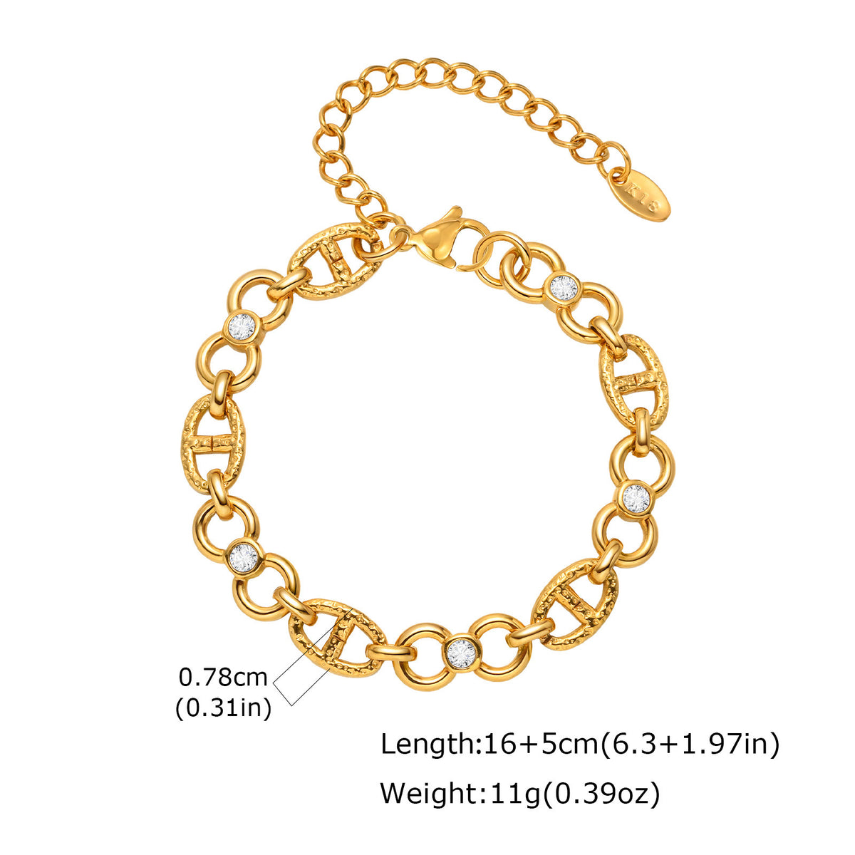 Zircon Stainless Steel Bracelet