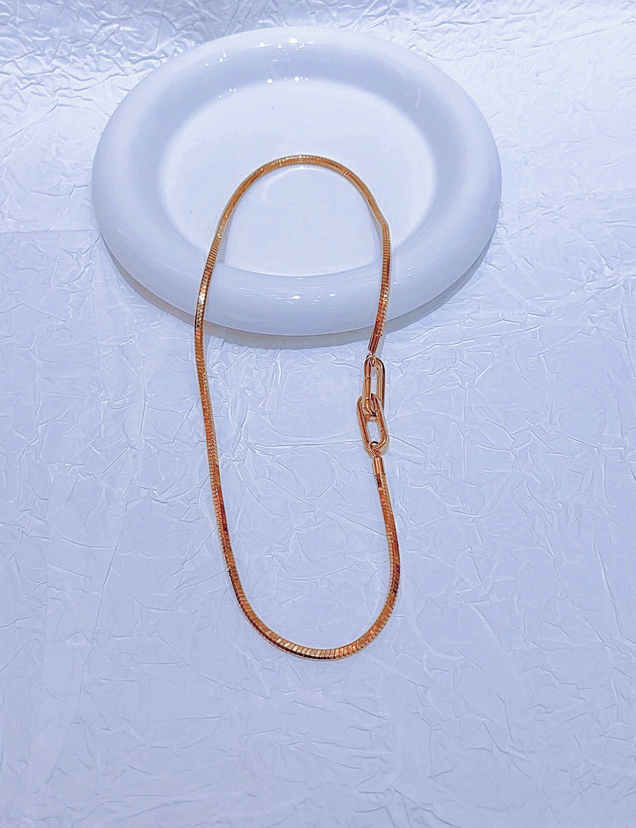 Planderful Jewelry Titanium Steel Double Buckle Necklace For Men And Women Elegant Collarbone Chain With Temperament