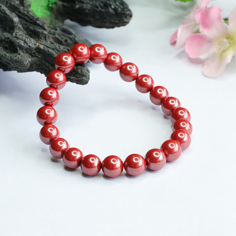 Imperial Treasure Cinnabar Sterling Silver Bracelet