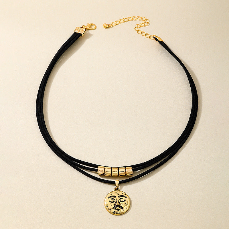 Planderful Vienna Verve Necklace – Elegant Three-Layer Crescent Moon Design