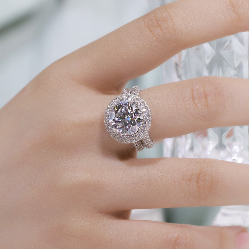 Planderful Moissanite Diamond Ring – Cross-Border Exclusive Silver Jewelry Customization