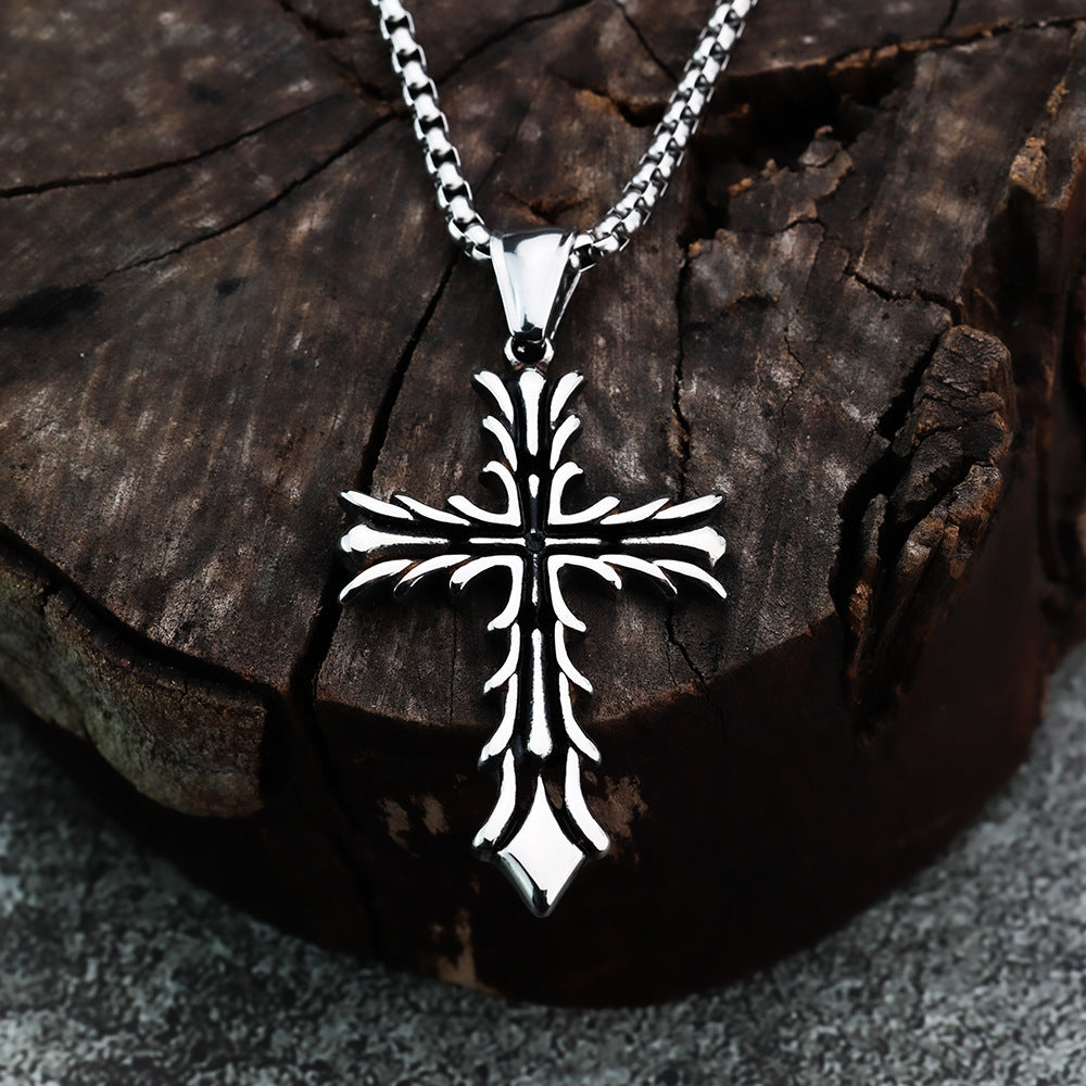 Cross Viking Stainless Steel Men's Pendant Necklace