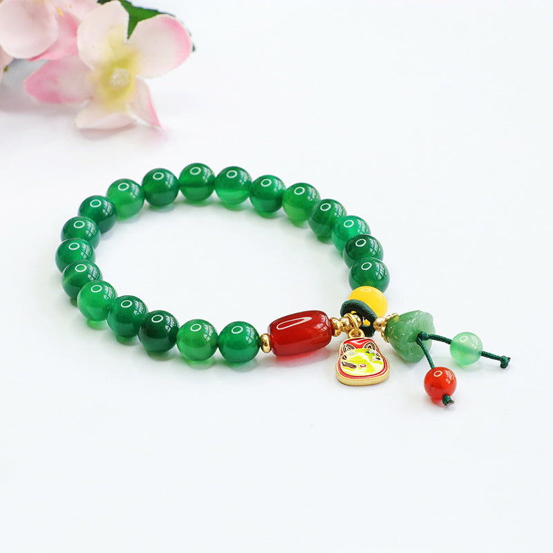 Chalcedony Tassel Bracelet with Sterling Silver Needle