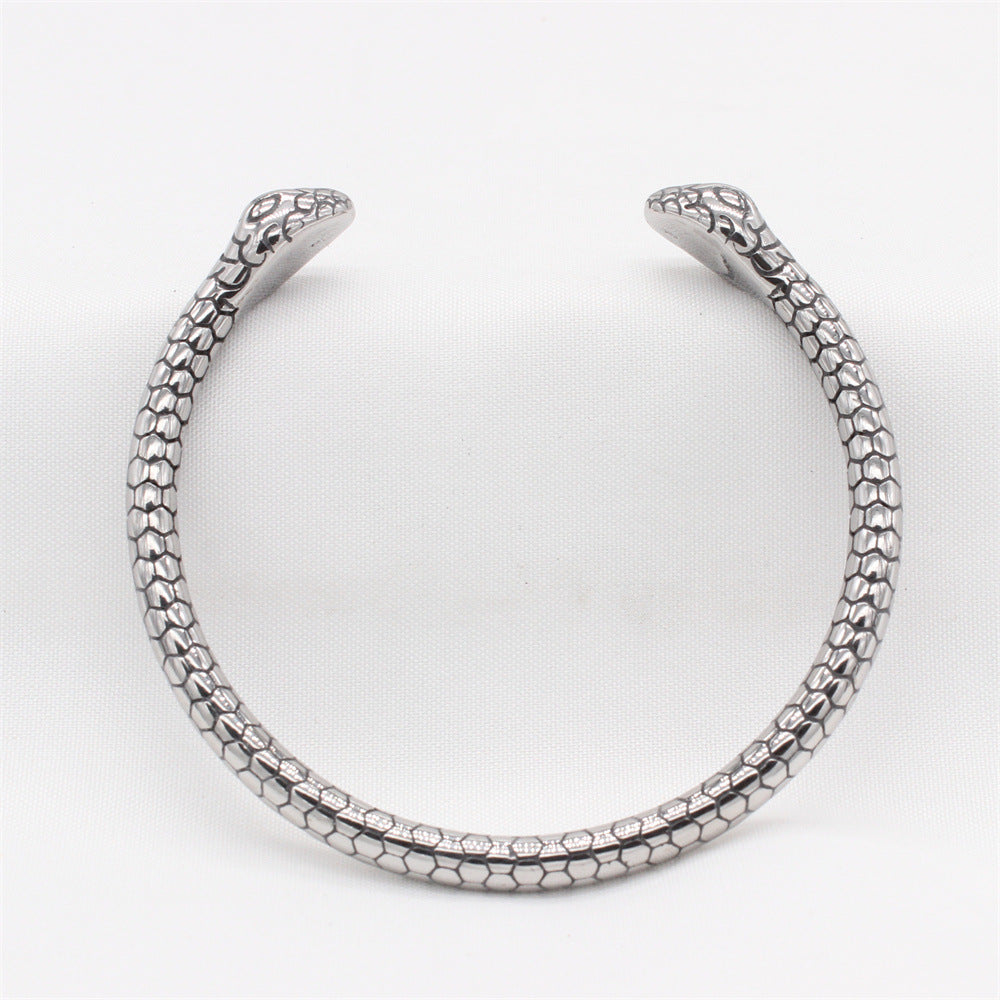 Planderful Everyday Genie – European and American Retro Snake Titanium Steel Bracelet