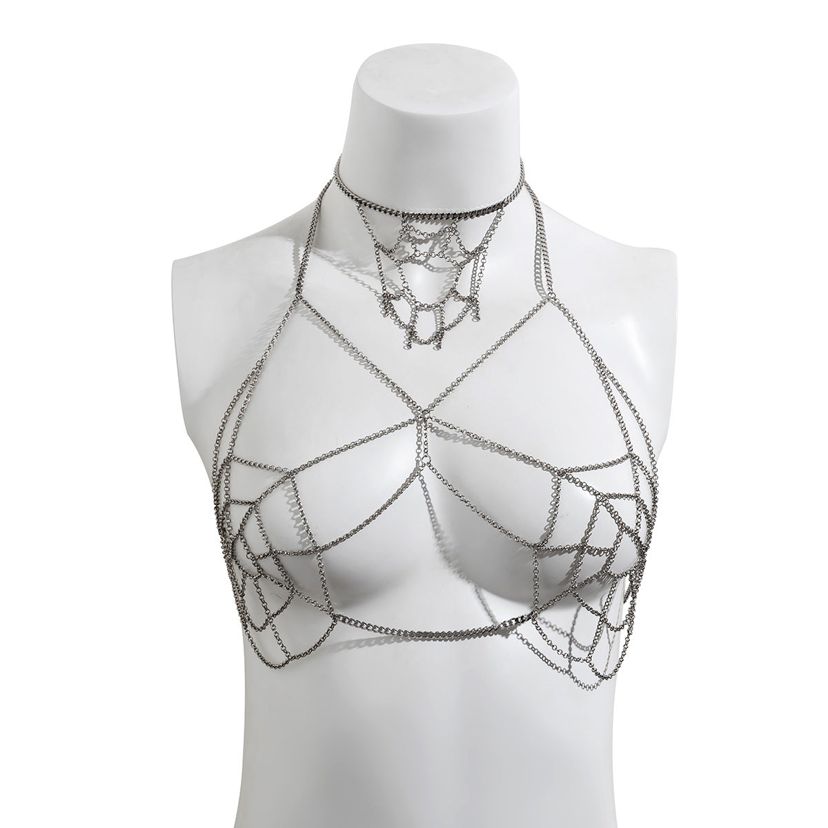 Gothic Halloween Spider Web Body Chain Necklace - Vienna Verve Collection