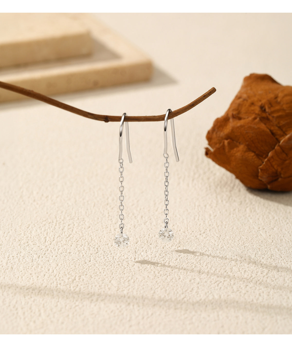 925 Sterling Silver Moissanite Fringe Earrings