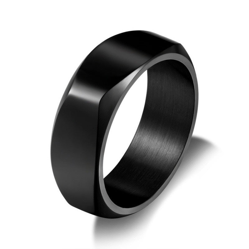 Planderful Everyday Genie Men Titanium Steel Ring 8mm Wide Durable Minimalist Jewelry For Modern Men