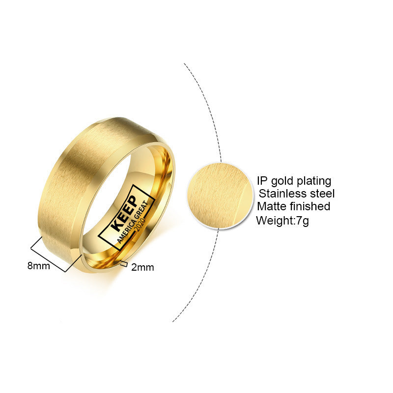 Keep America Great 2020 Stainless Steel Trump Ring for Men
