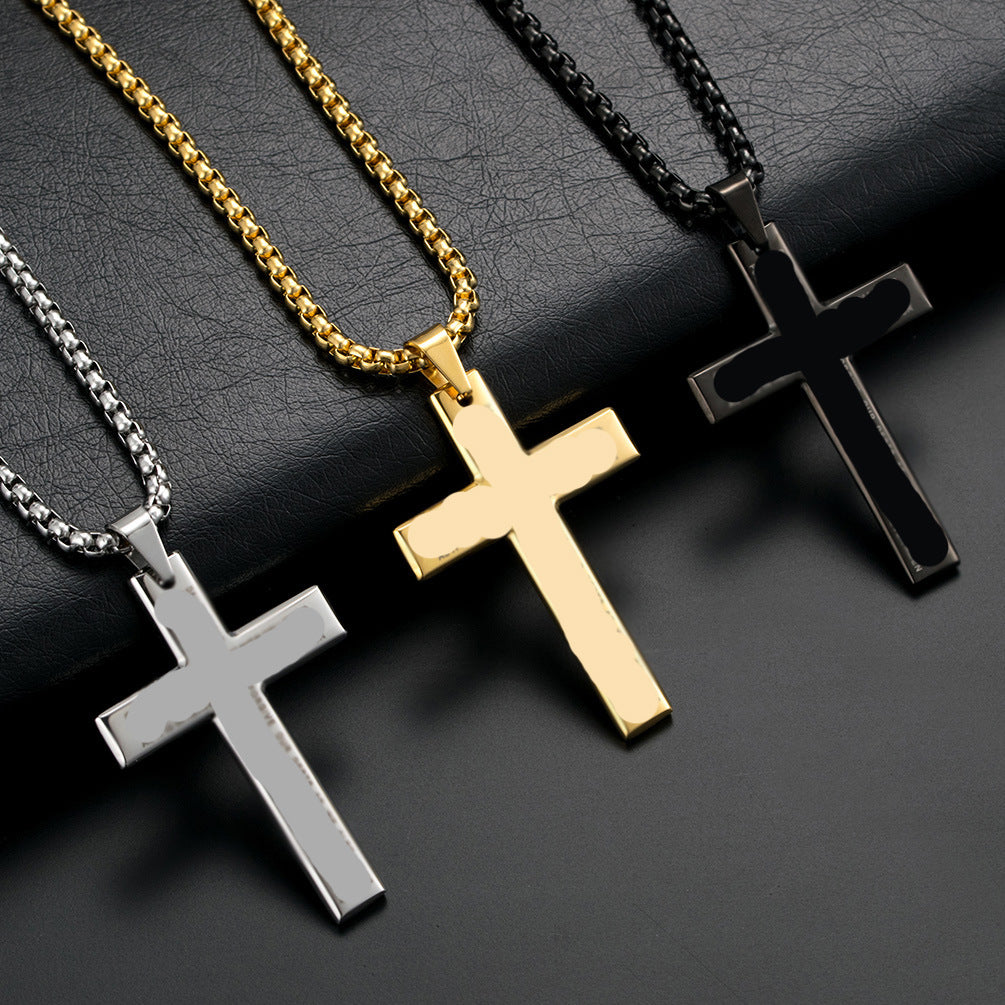 Amazon Titanium Steel Cross Necklace for Men Pendant Jewelry