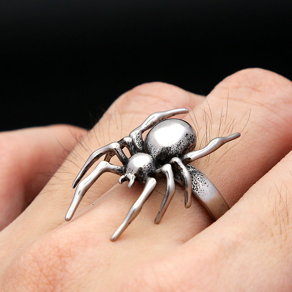 Cross-Border Spider Ring Personalized Black Wind Pair Ring