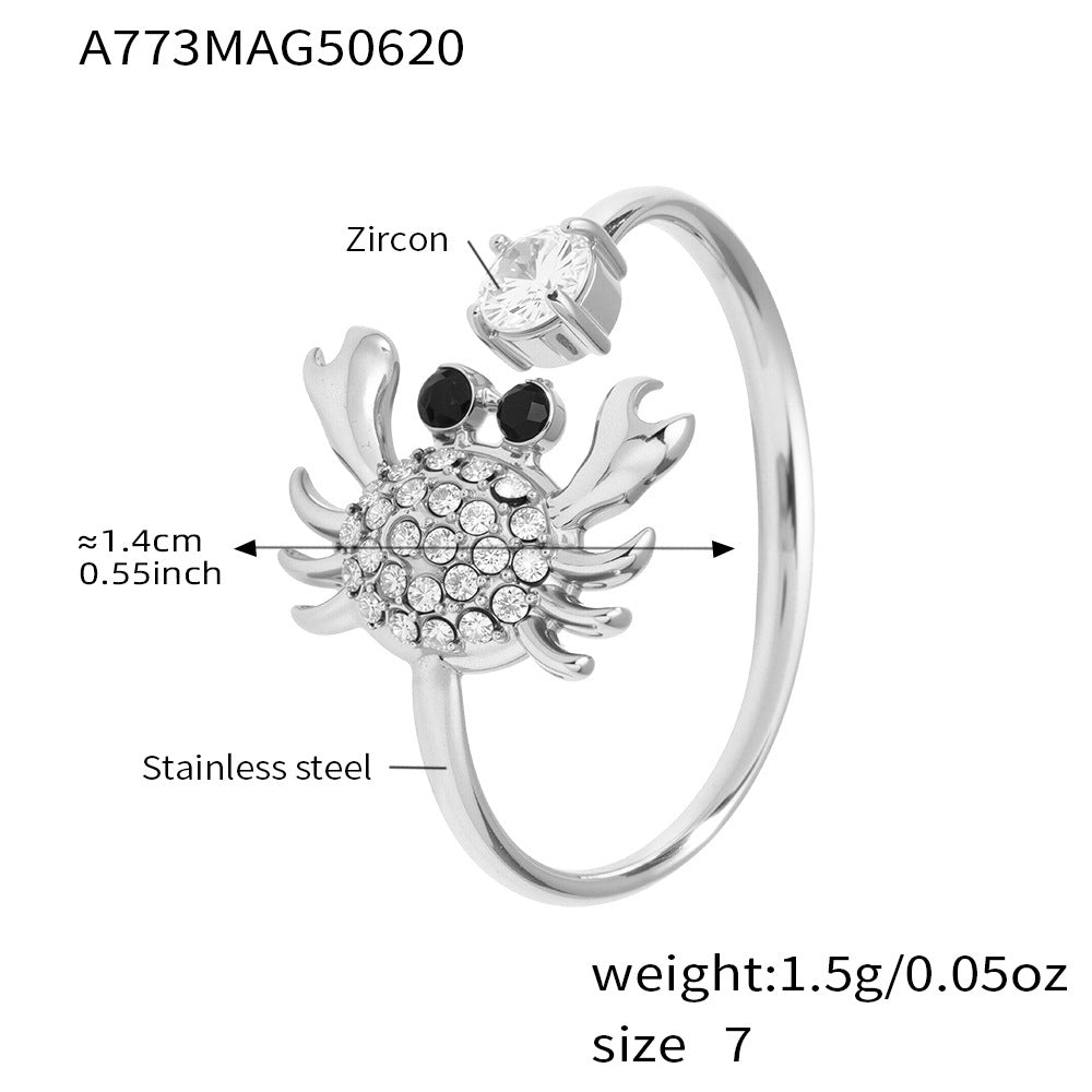 Planderful Everyday Genie Elegant Stainless Zircon Ring 7