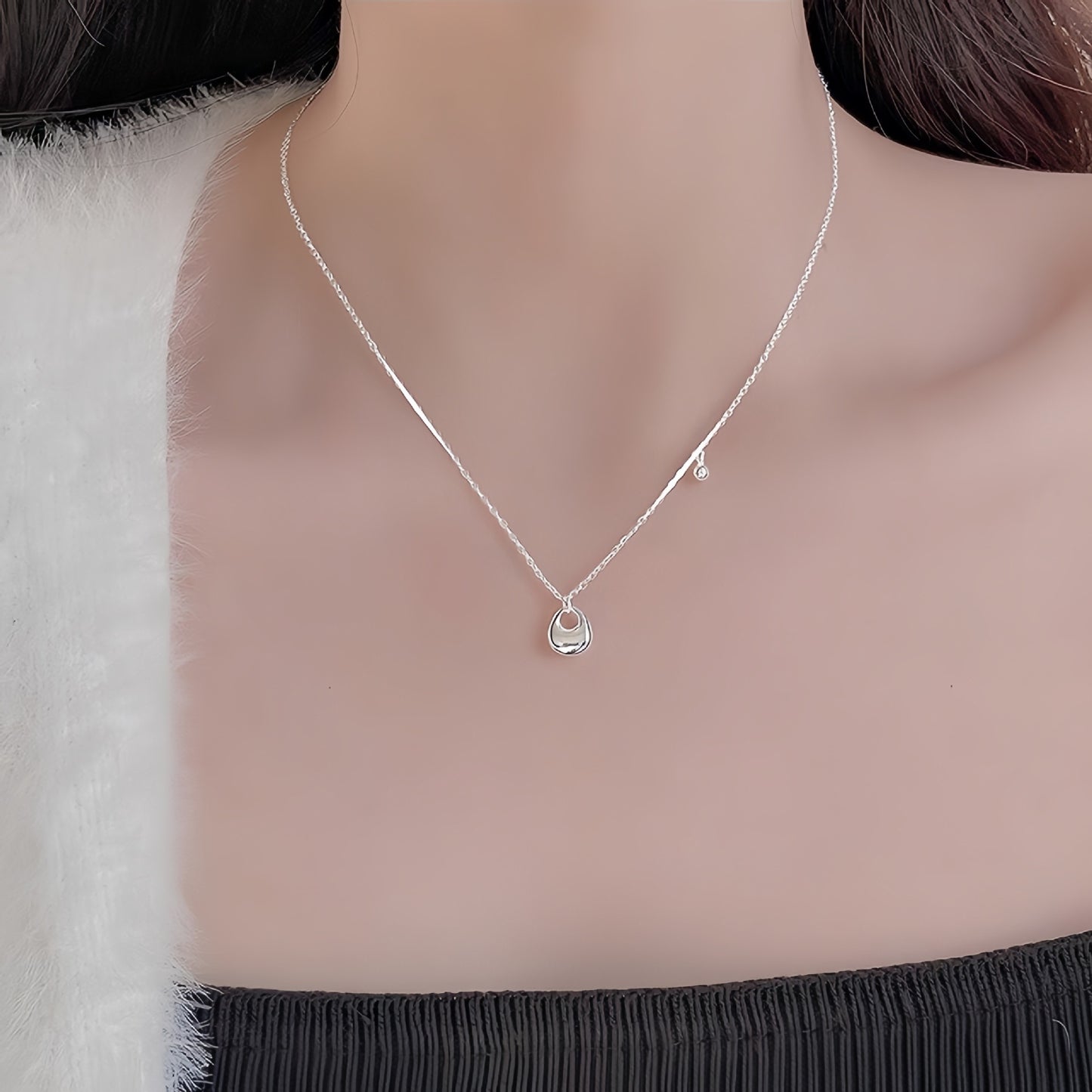 Planderful S925 Sterling Silver Necklace With Premium Niche Design Pendant For Women Clavicle Chain