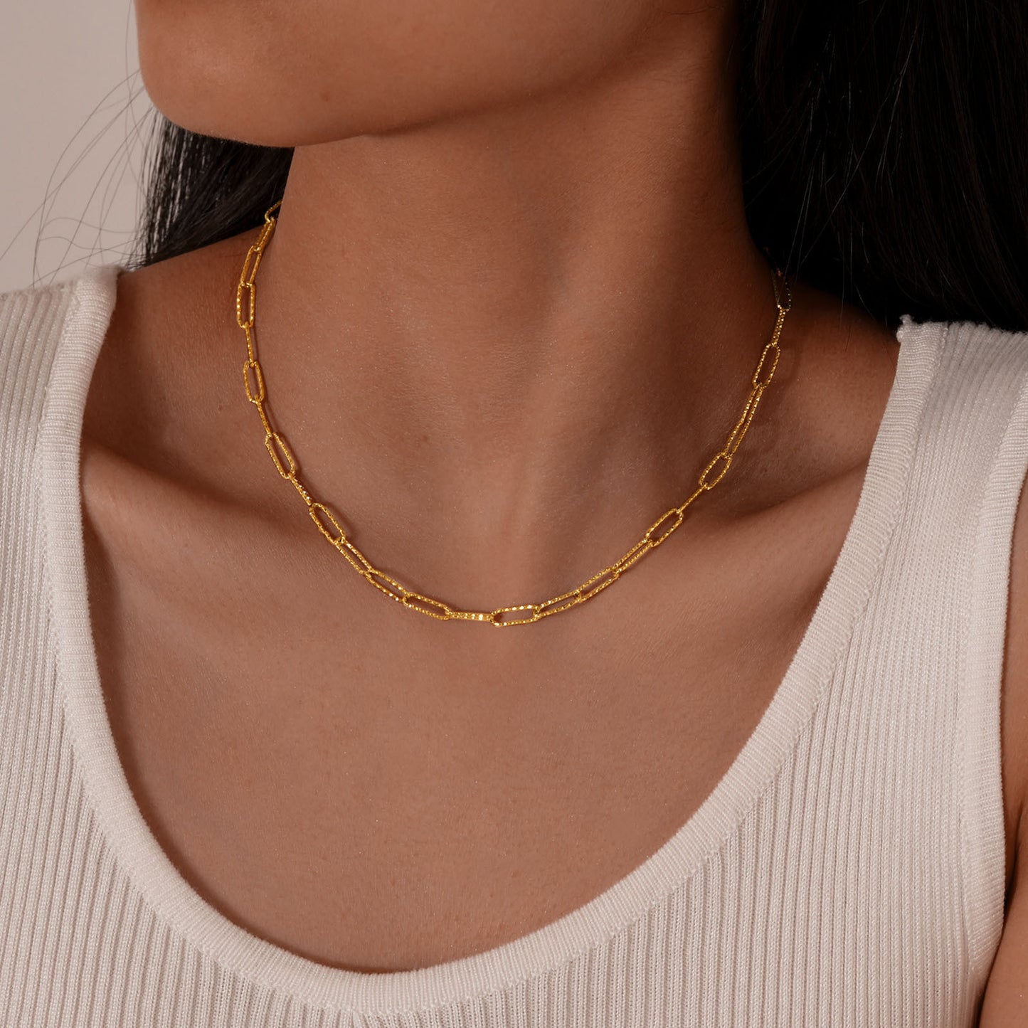 European And American Simple Geometric Necklace Golden Lady