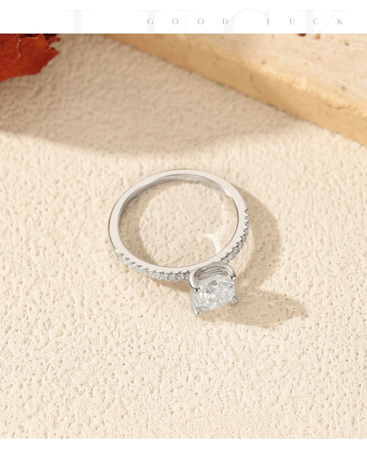 S925 Sterling Silver One-Carat Moissanite Solitaire Ring