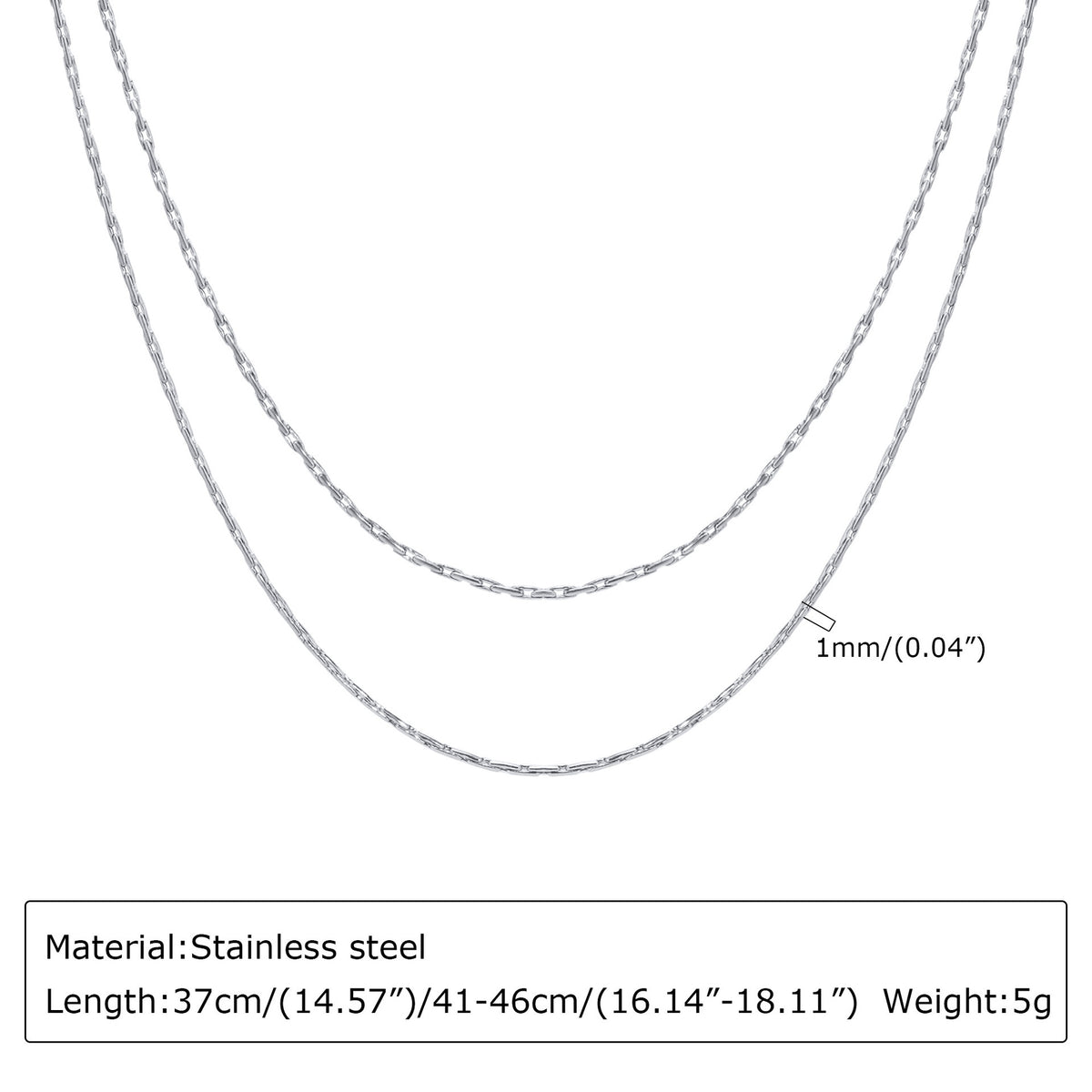 Stainless Steel Double-Layer Hammer Round Chain Necklace Gold