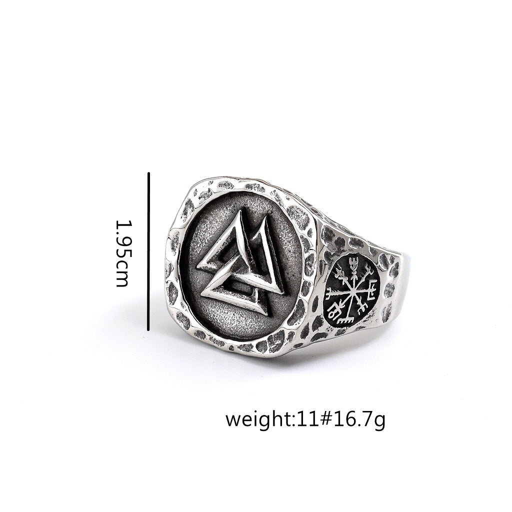 Vintage Viking Stainless Steel Men's Ring