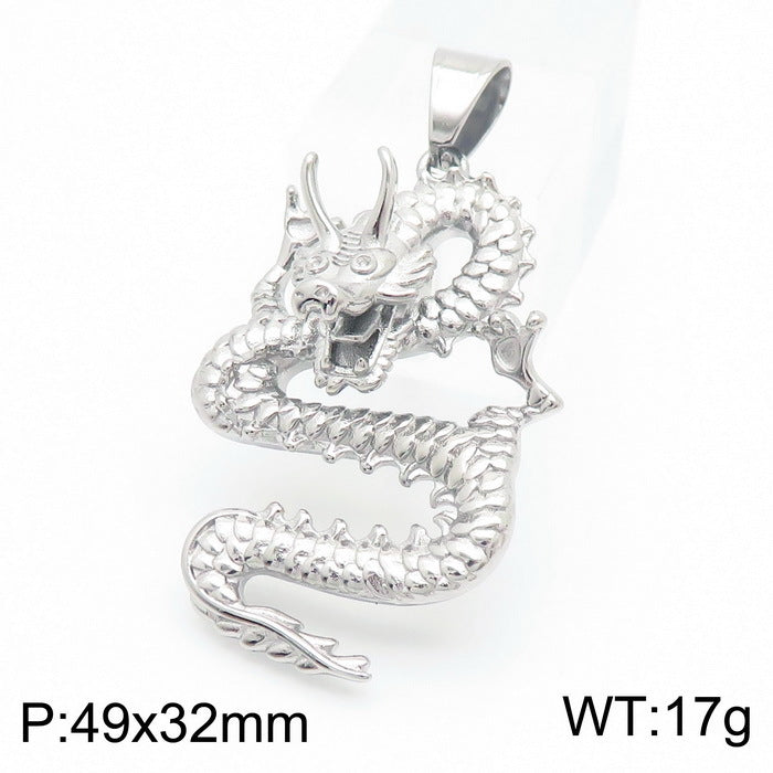 Zodiac Dragon Men's Titanium Steel Pendant - Trendy Autumn and Winter Jewelry