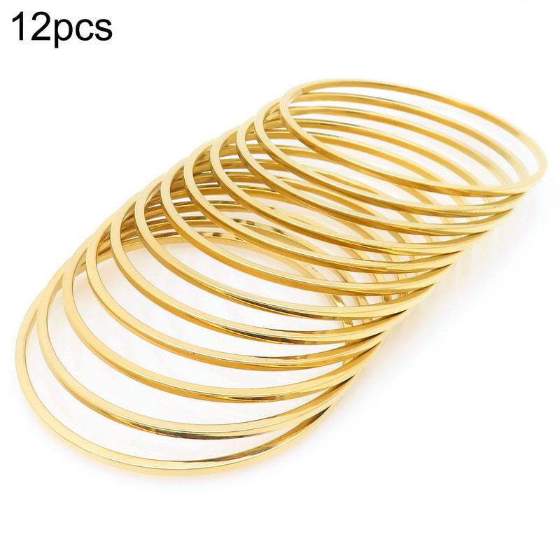18k Vacuum Gold-Plated Straight-Facing 2mm Wide Square Line Bracelet – Stainless Steel