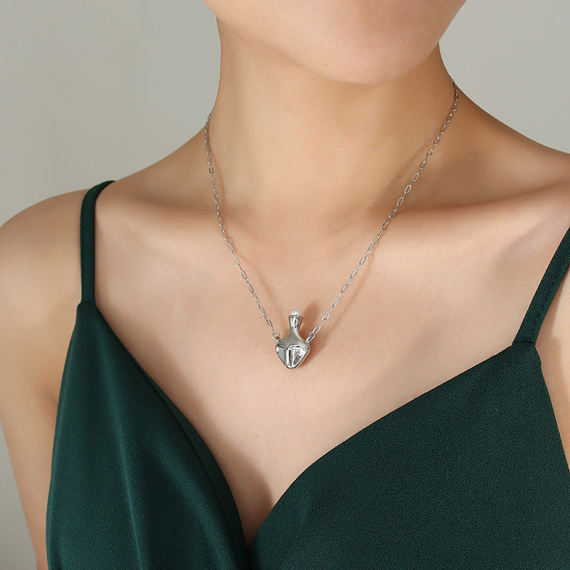 Exotic Pearl Pendant Necklace with Gold Plated Titanium Chain - Vintage Instagram Style