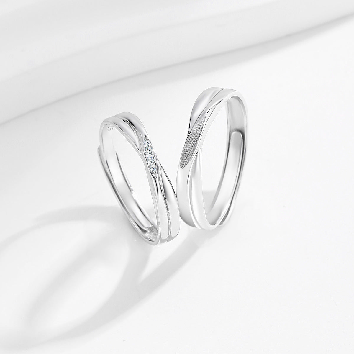 Planderful Everyday Genie Always Couple Ring 925 Sterling Silver – Adjustable Light Luxury Design