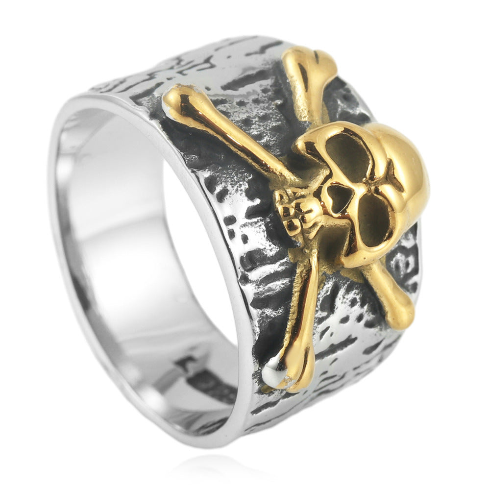 Planderful Titanium Steel Skull Ring For Men And Women Unisex Punk Gothic Statement Jewelry Durable