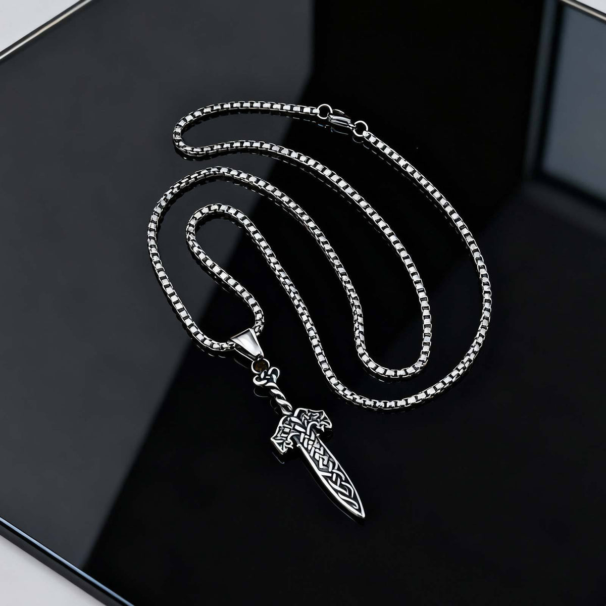 Celtic Knot Sword Stainless Steel Pendant for Men