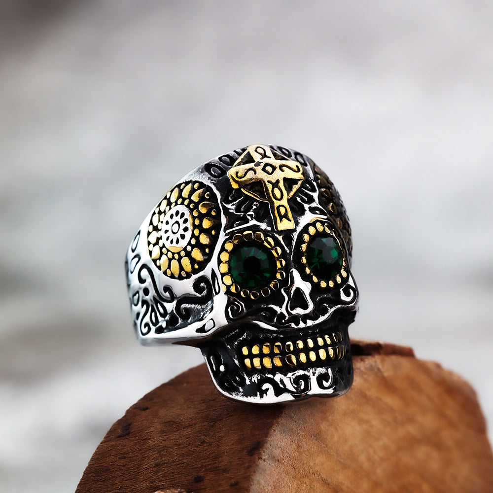 Foreign Trade Fashion New Accessories Titanium Steel Skull Ring