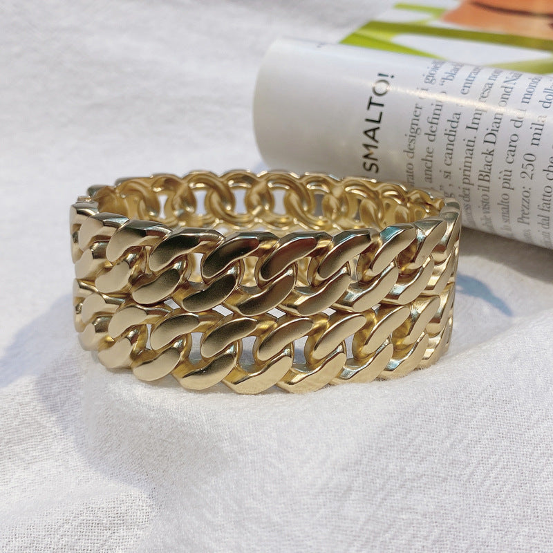 Rose Gold Zinc Alloy Bangle Bracelet - Vienna Verve Collection