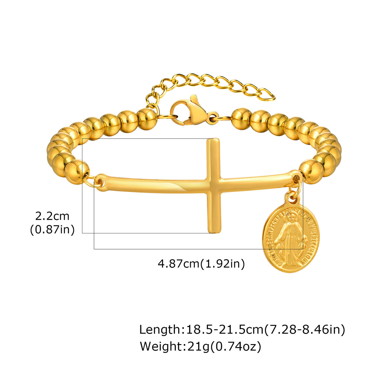 Cross Stainless Steel Bracelet for Women