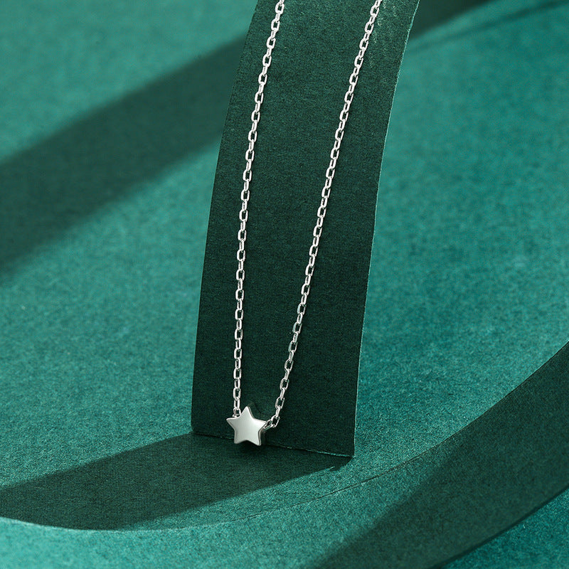 Everyday Genie S925 Sterling Silver Star Necklace with Cross Chain