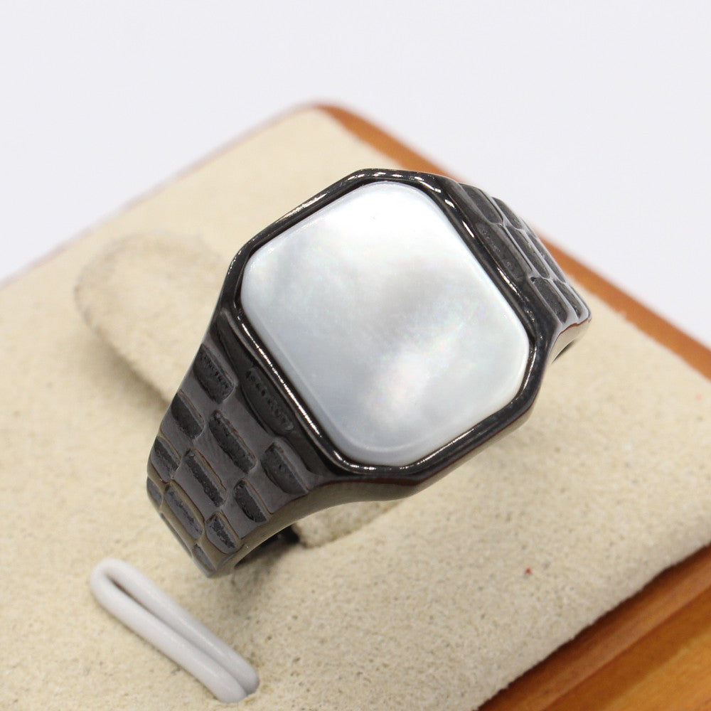 Titanium Steel Ring Unisex Minimalist Square Shell Design For Men And Women Planderful Everyday Genie